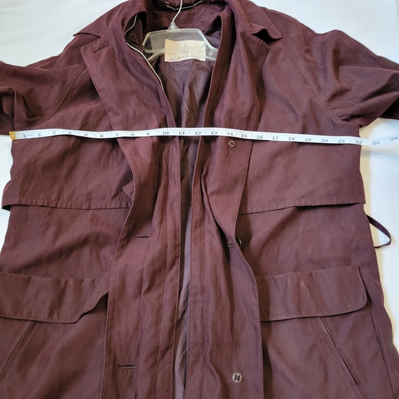 Vintage London Fog‎ Women's Maroon Trench Coat - Size 6 - Picture 9 of 14